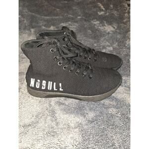 Nobull Outwork High Top Shoes Sneakers Womans Sz 7 Black Fabric Crossfit